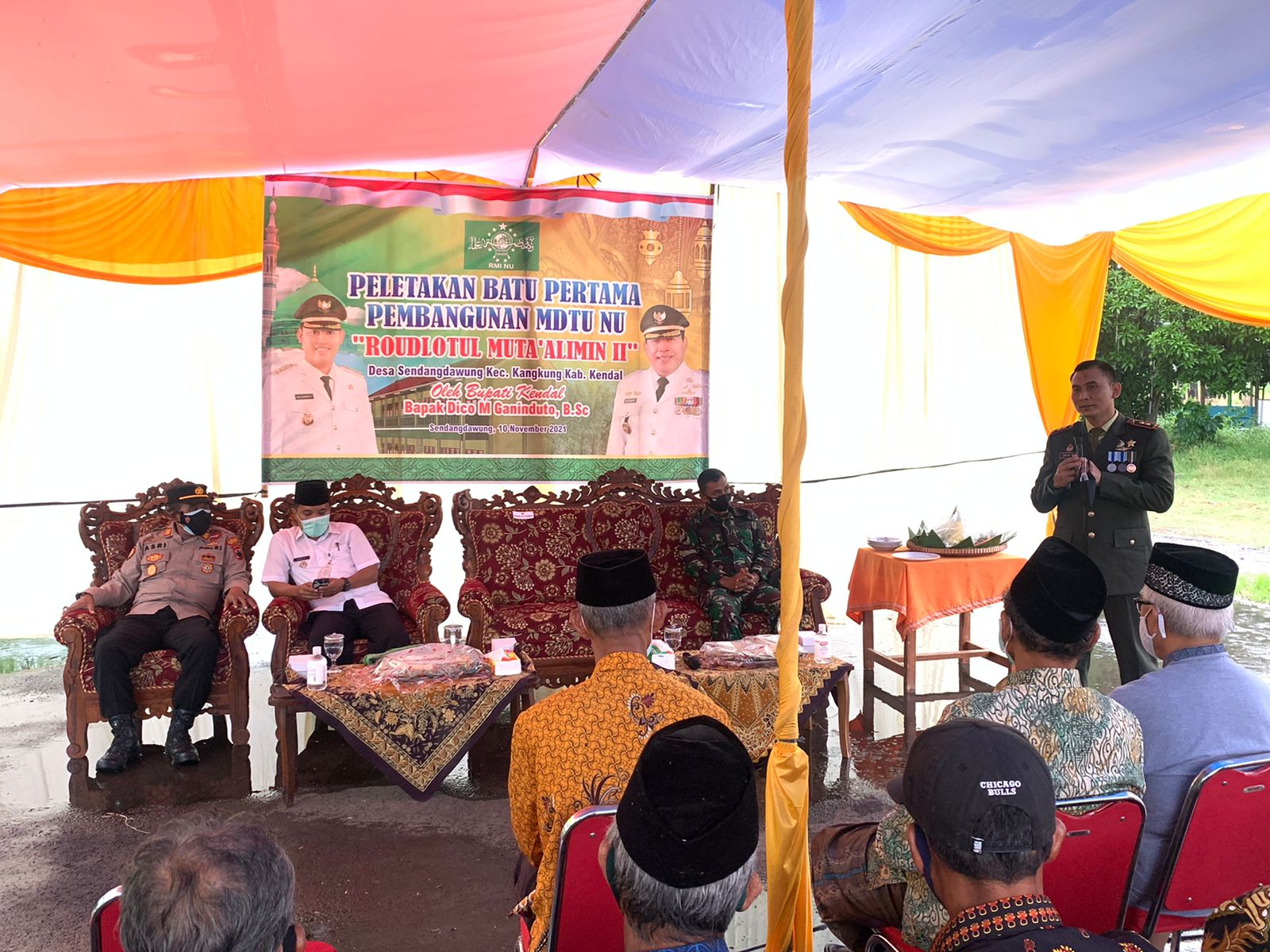 Kapolsek Kangkung Hadiri Peletakan Batu Pertama Pembangunan MDTA NU Roudlotul Mualimin Desa Sendang Dawung