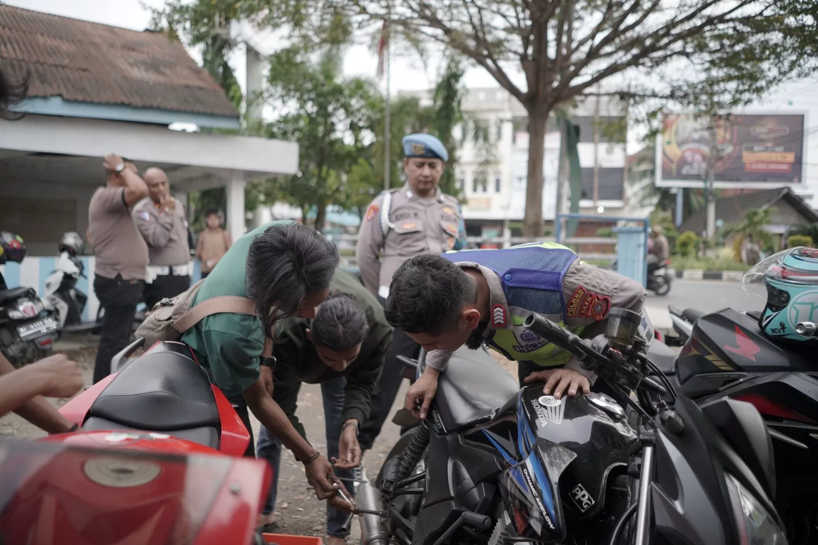 Empat Hari Ramadhan, Sat Lantas Polres Lhokseumawe Jaring Puluhan Kendaraan Gunakan Knalpot Brong