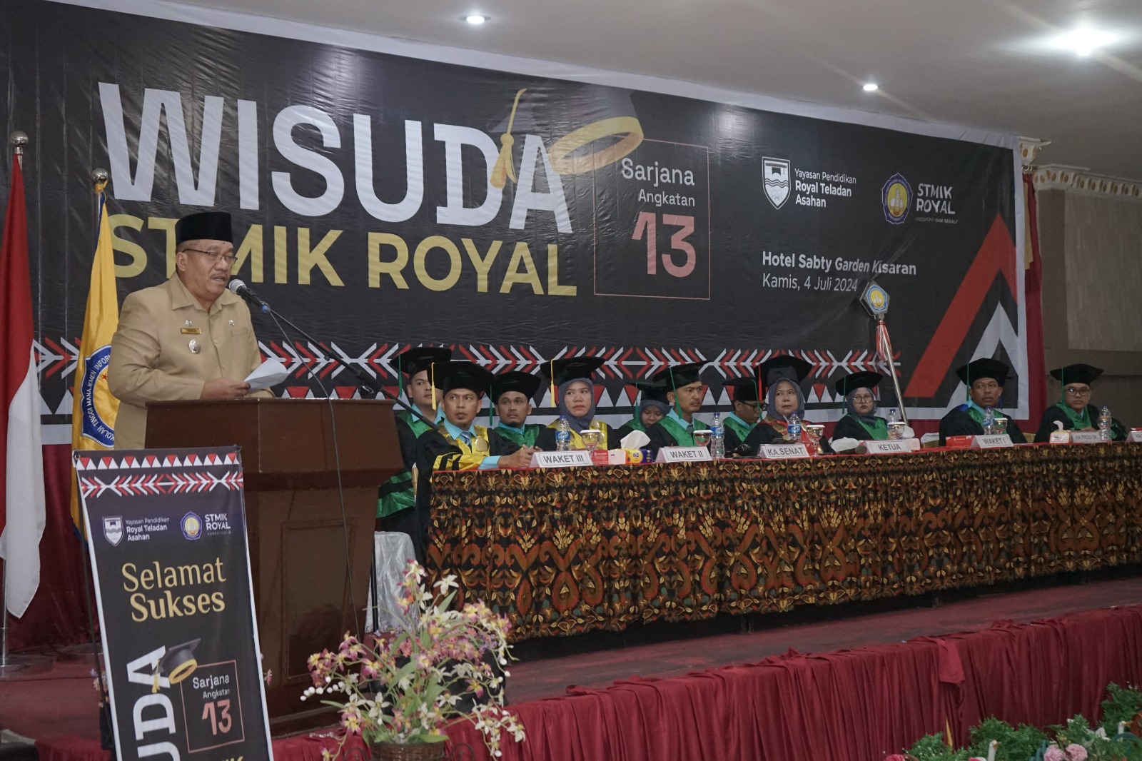 Pesan Wabup Asahan Dalam Wisuda Sarjana Angkatan-13 STMIK Royal Kisaran