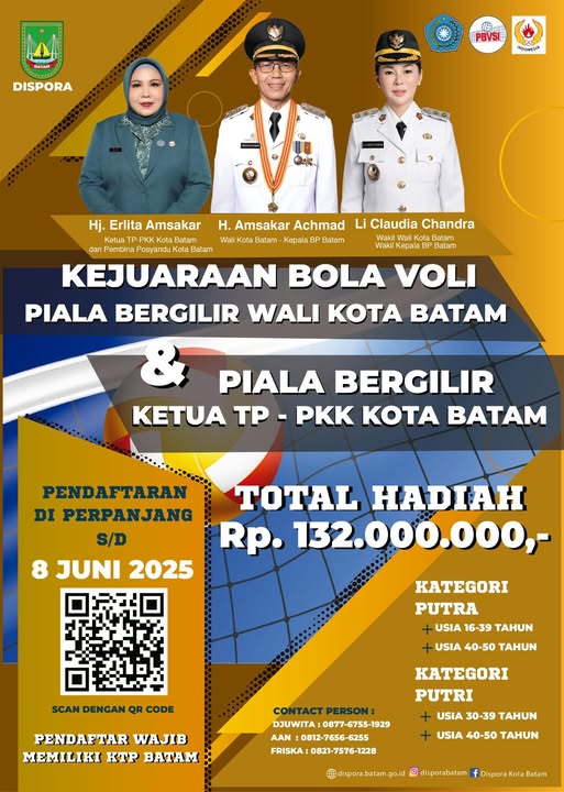 Pemerintah Kota Batam Gelar Turnamen Voli 2025, Perebutkan Hadiah 132 Juta
