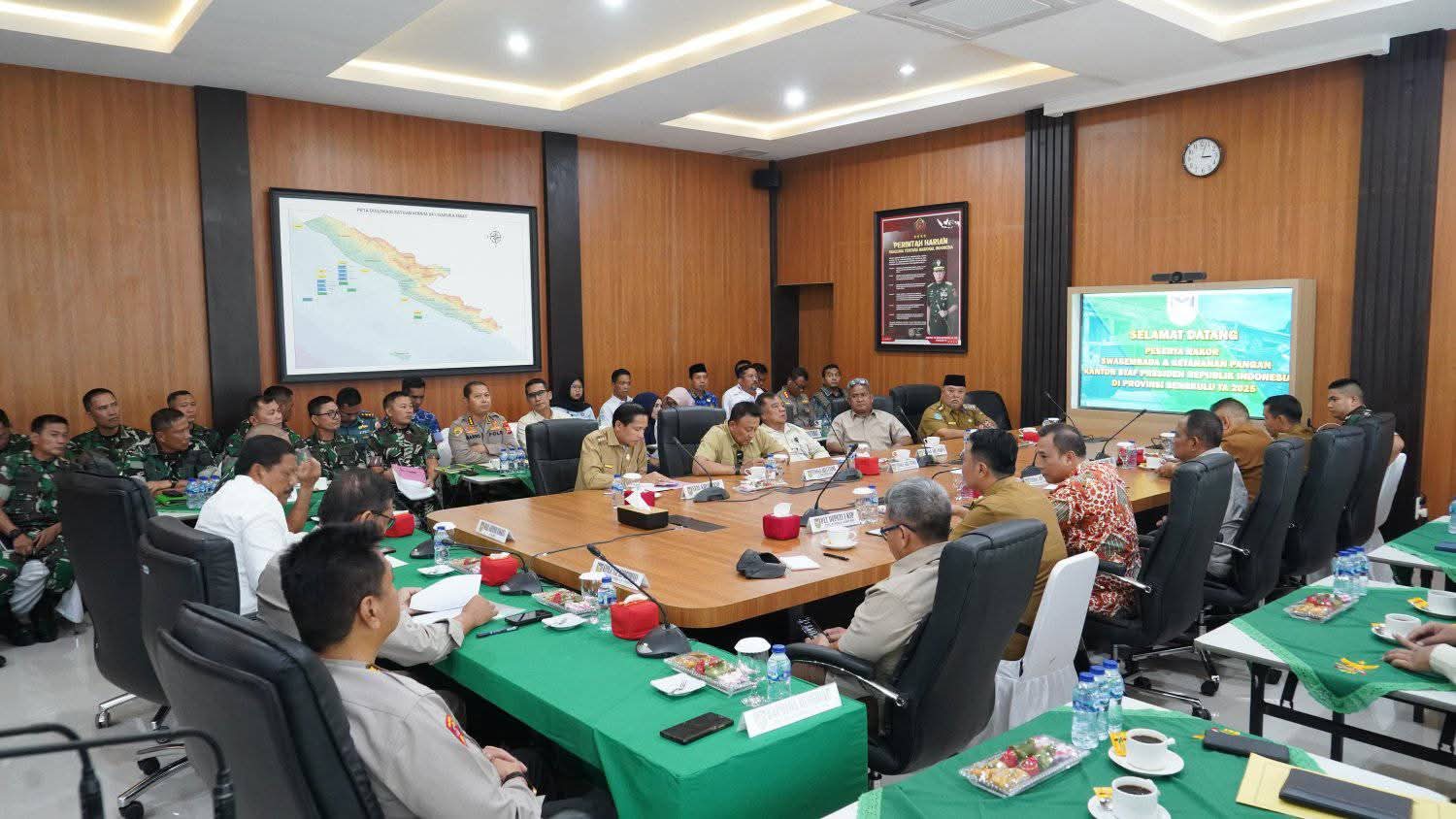 Bupati Bengkulu Selatan Hadiri Rapat Koordinasi Swasembada dan Ketahanan Pangan di Korem 041/Gamas