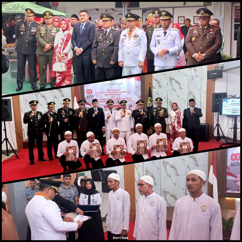 Rutan Padang Panjang  Berikan  Remisi Umum dan Dasawarsa 2025, 6 Warga Binaan Langsung Bebas