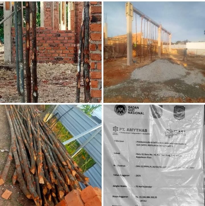 SPPG Kepri Paket 1 Diduga Tanpa Konsultan Pengawas, Gunakan Kayu Bakau Dalam Proses Pembangunan