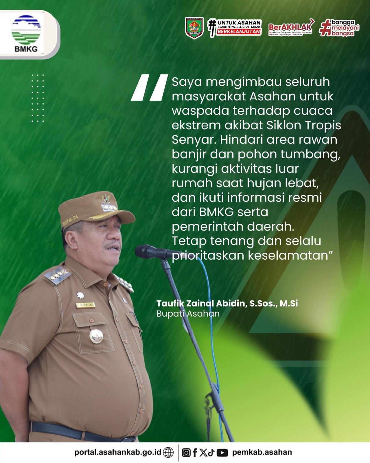 Pemkab Asahan Imbau Waspada Cuaca Ekstrem Dampak Siklon Tropis Senyar