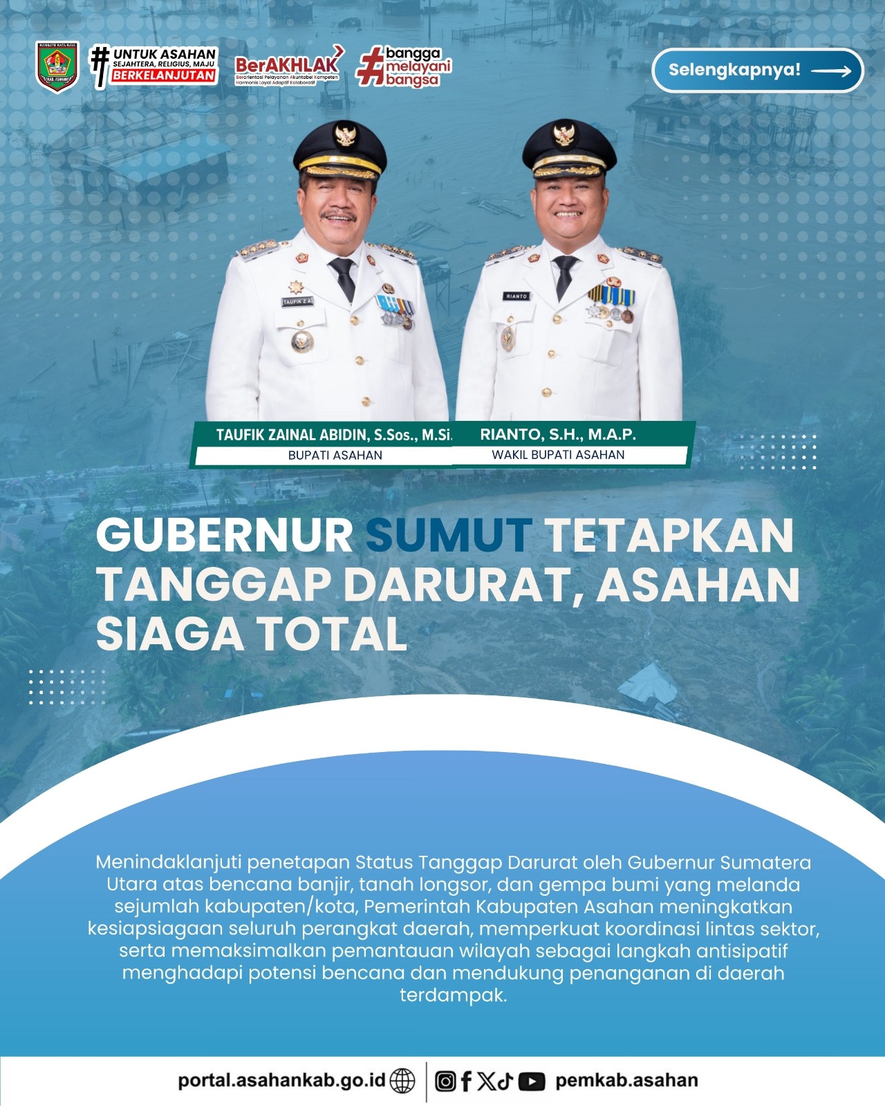 Gubernur Sumut Tetapkan Status Tanggap Darurat, Pemkab Asahan Perkuat Kesiapsiagaan