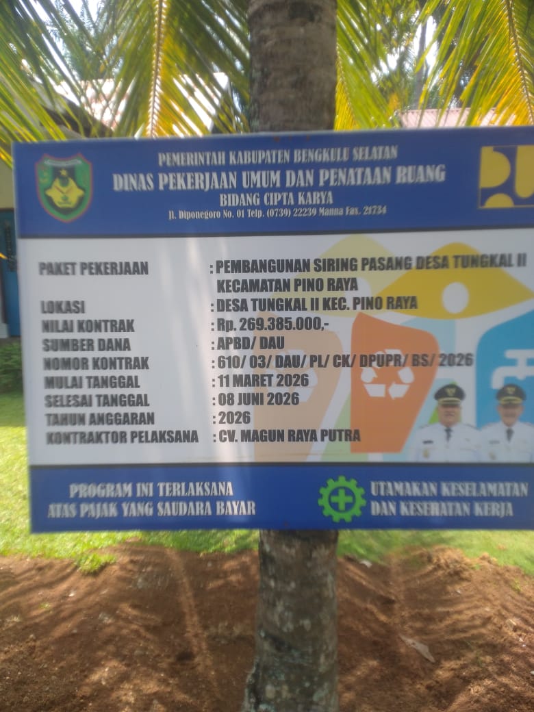 Masyarakat Desa Tungkal II Apresiasi Pemkab Bengkulu Selatan, Pembangunan Siring Pasang Jawab Keluhan Bertahun-Tahun