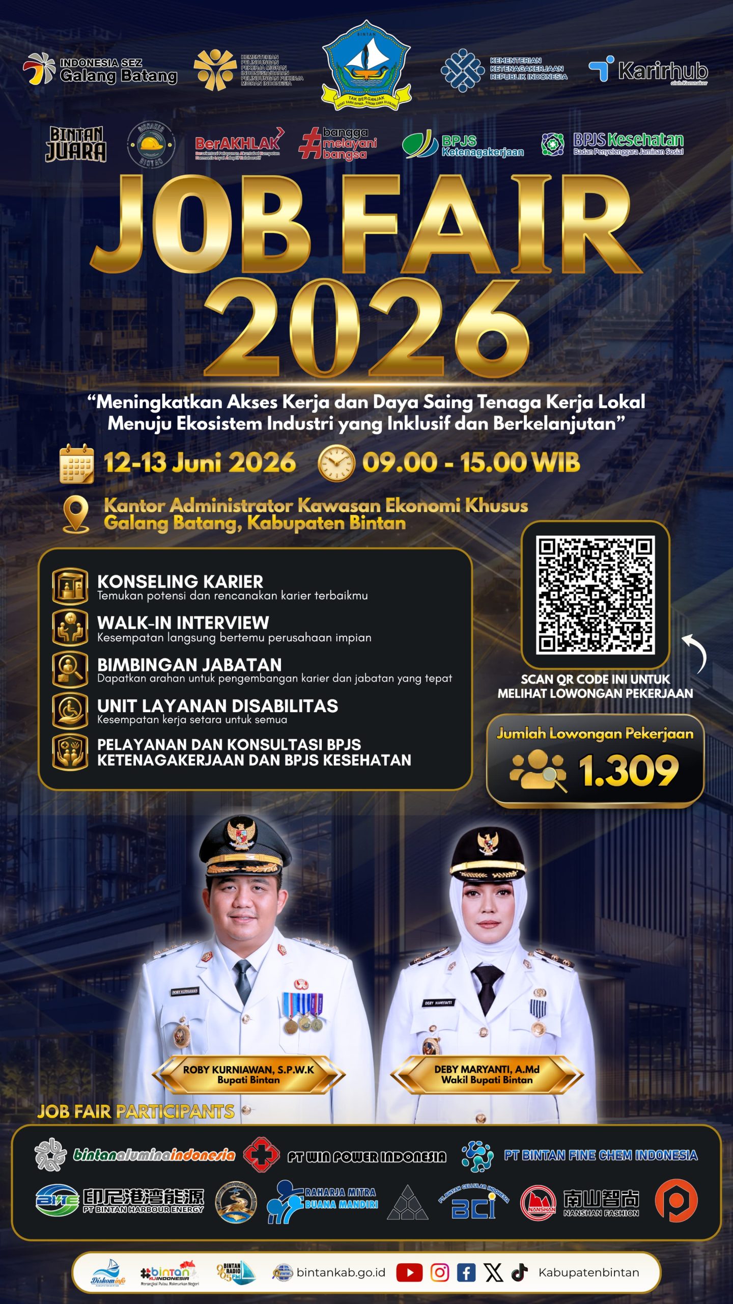 Job Fair Bintan 2026 Dibuka, 1.309 Lowongan Kerja Siap Diperebutkan